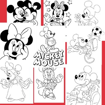 Mickey mouse coloring book pages coloring pages printable tpt