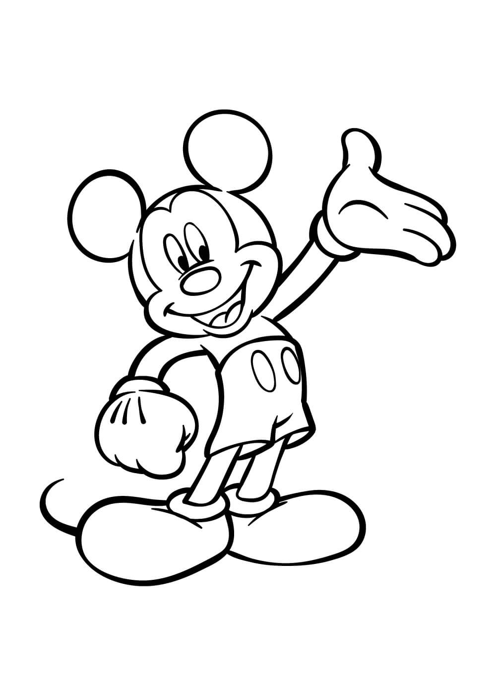 Basic mickey mouse coloring page