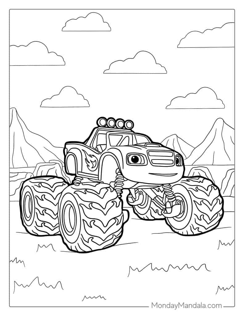 Monster truck coloring pages free pdf printables