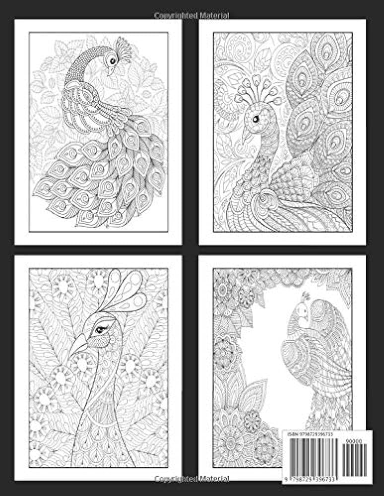 Peacock coloring book for adults large print peacock book for mom dad seniors sister and peacock lovers adult coloring books book hb books