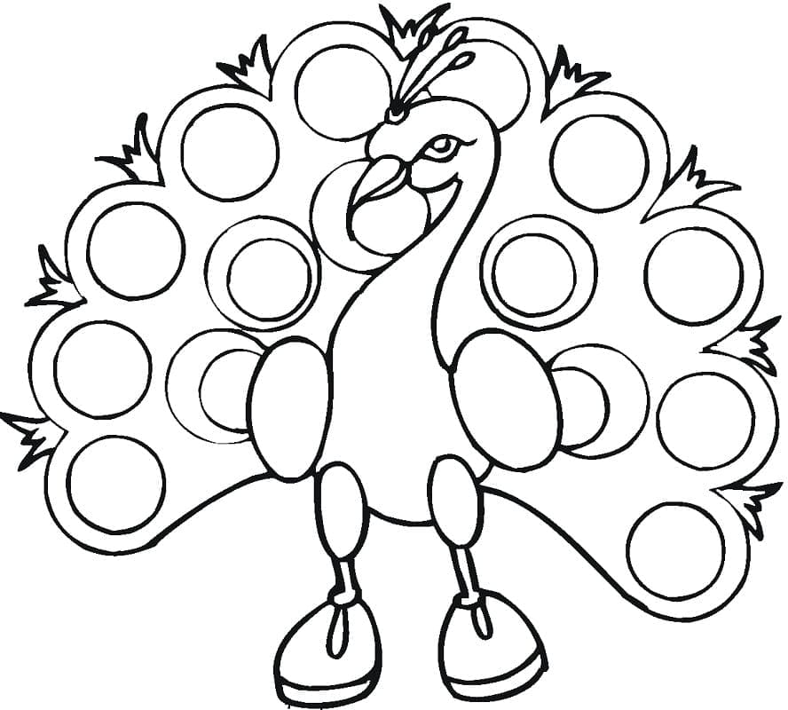 Peacock drawing coloring page