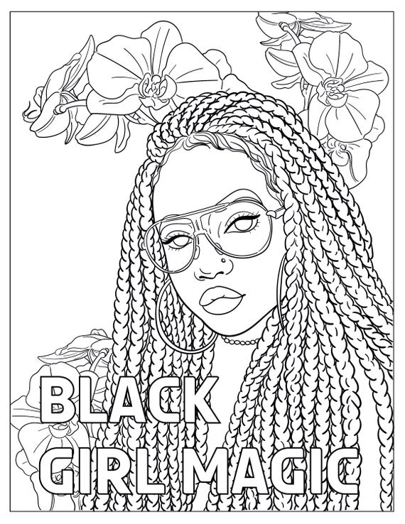 Black girl magic black girl coloring pages natural hair printable coloring page