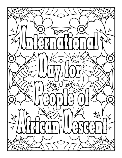 Premium vector international day quotes coloring pages for kids and adults to print