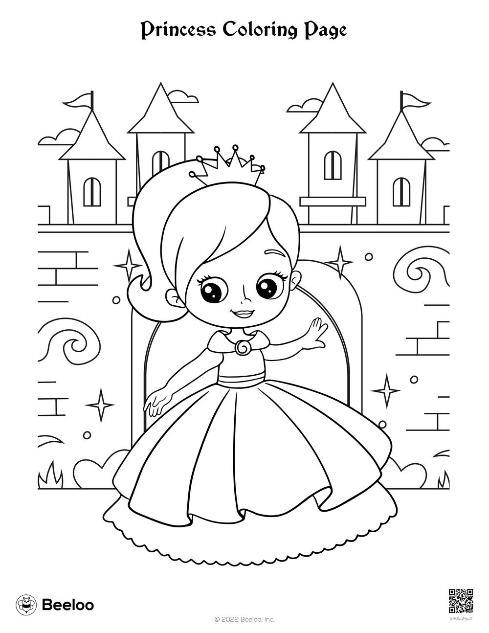 Princess coloring page â printable crafts and activities for kids