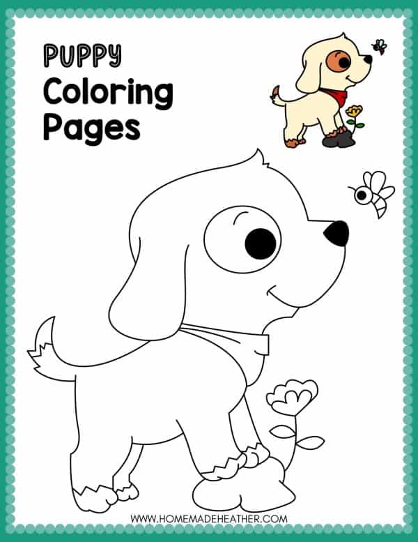 Free puppy coloring pages homemade heather