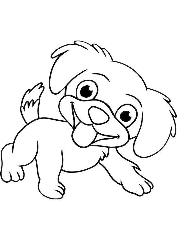 Puppies coloring pages children color printable instant download a letter size png pdf