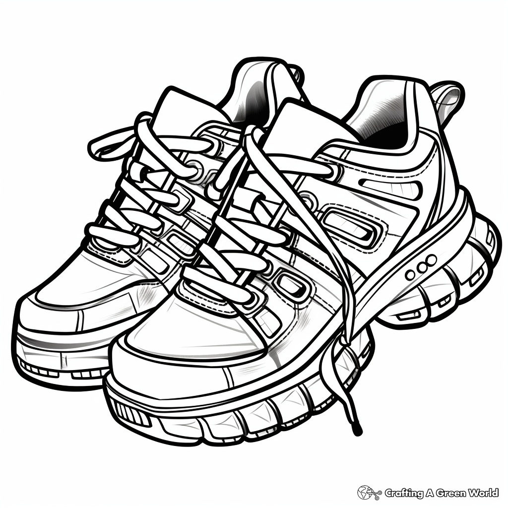 Running shoe coloring pages