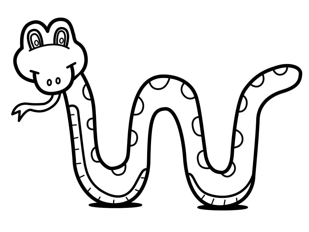 Cute snake free printable coloring page