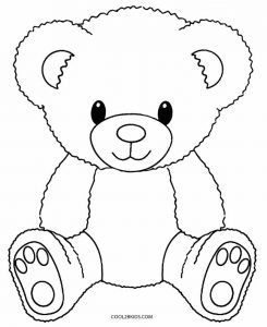 Cute teddy bear coloring page