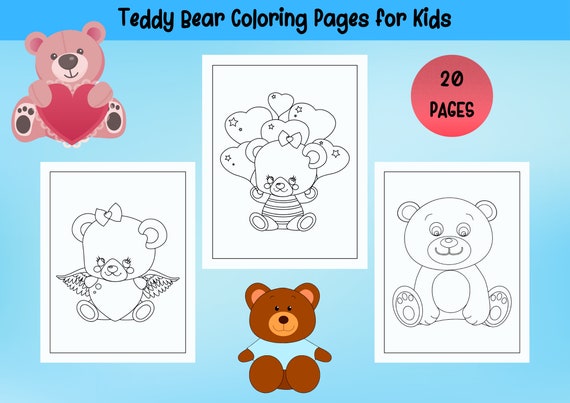 Teddy bear coloring pages printable pages cute teddy bear coloring book for kids boys and girls
