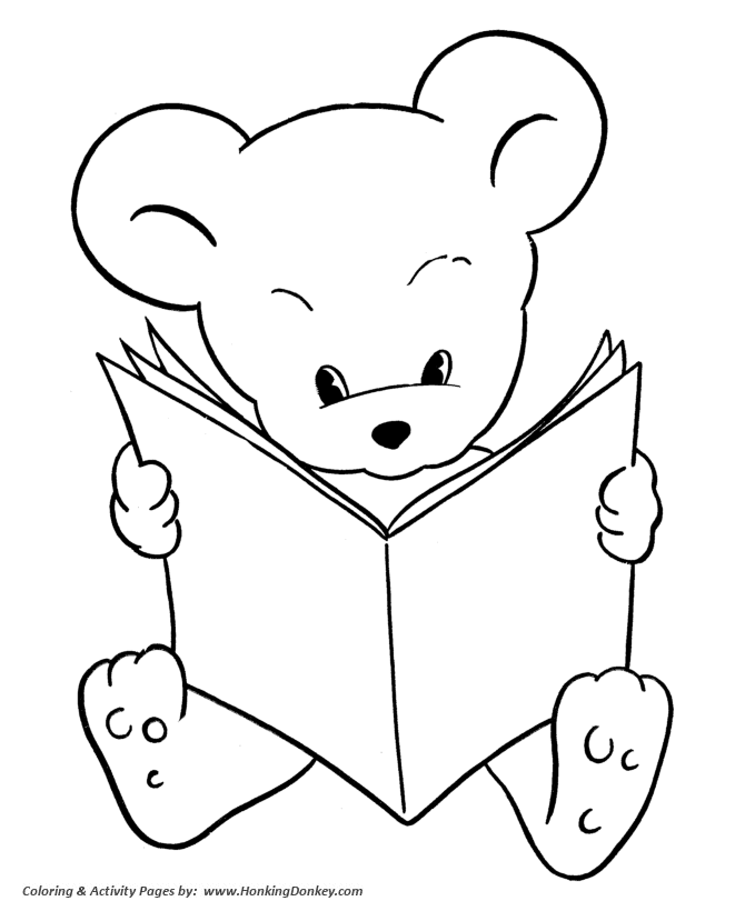 Teddy bear coloring pages free printable reading bear coloring activity pages for pre