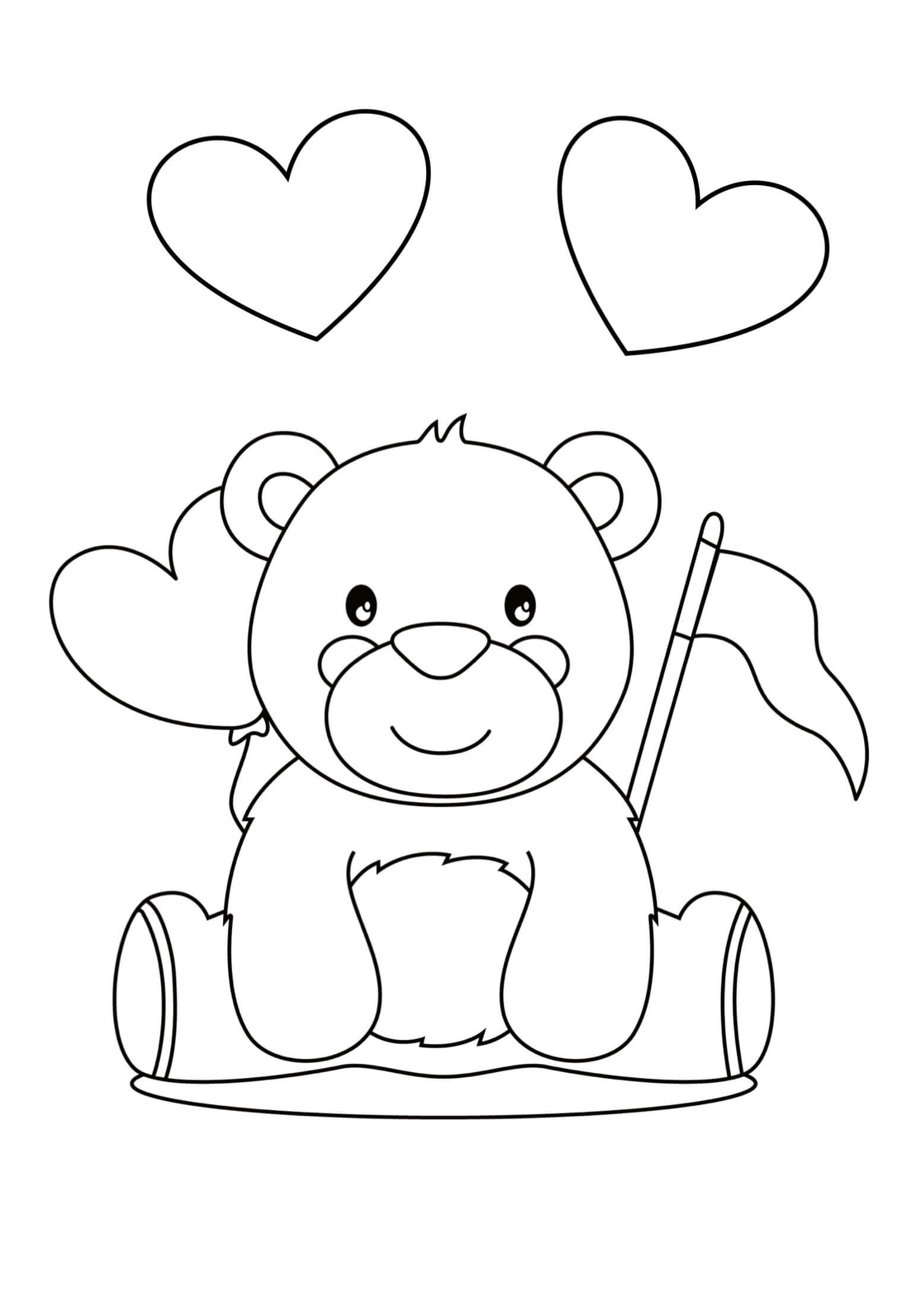 Adorable teddy bear coloring page
