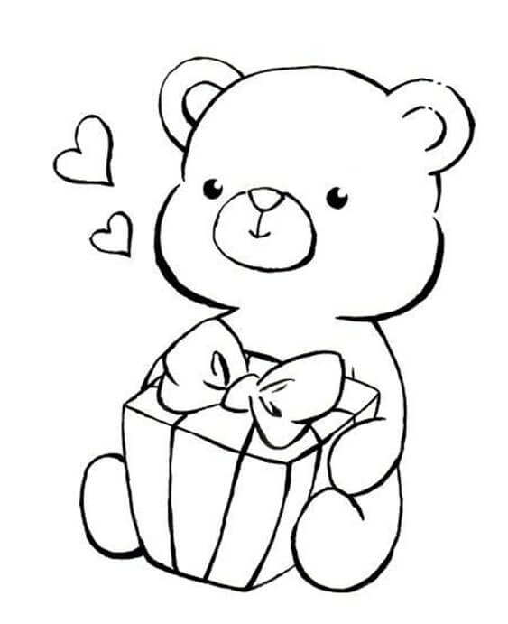 Free easy to print teddy bear coloring pages