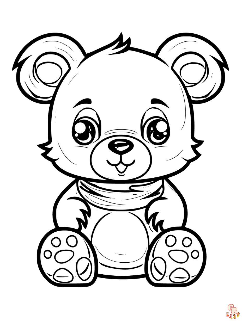 Cute and free teddy bear coloring pages for kids