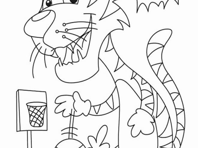 Free easy to print tiger coloring pages