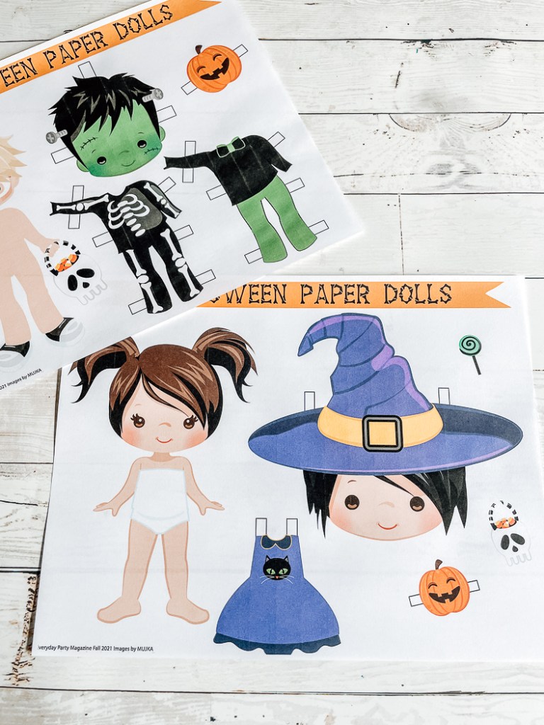 Printable halloween paper dolls