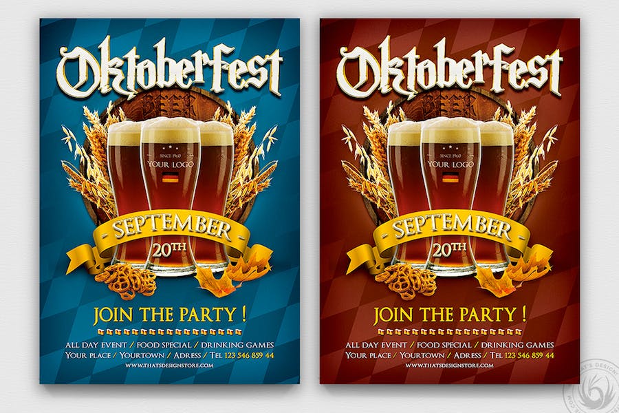Oktoberfest flyer template v print templates ft oktoberfest party