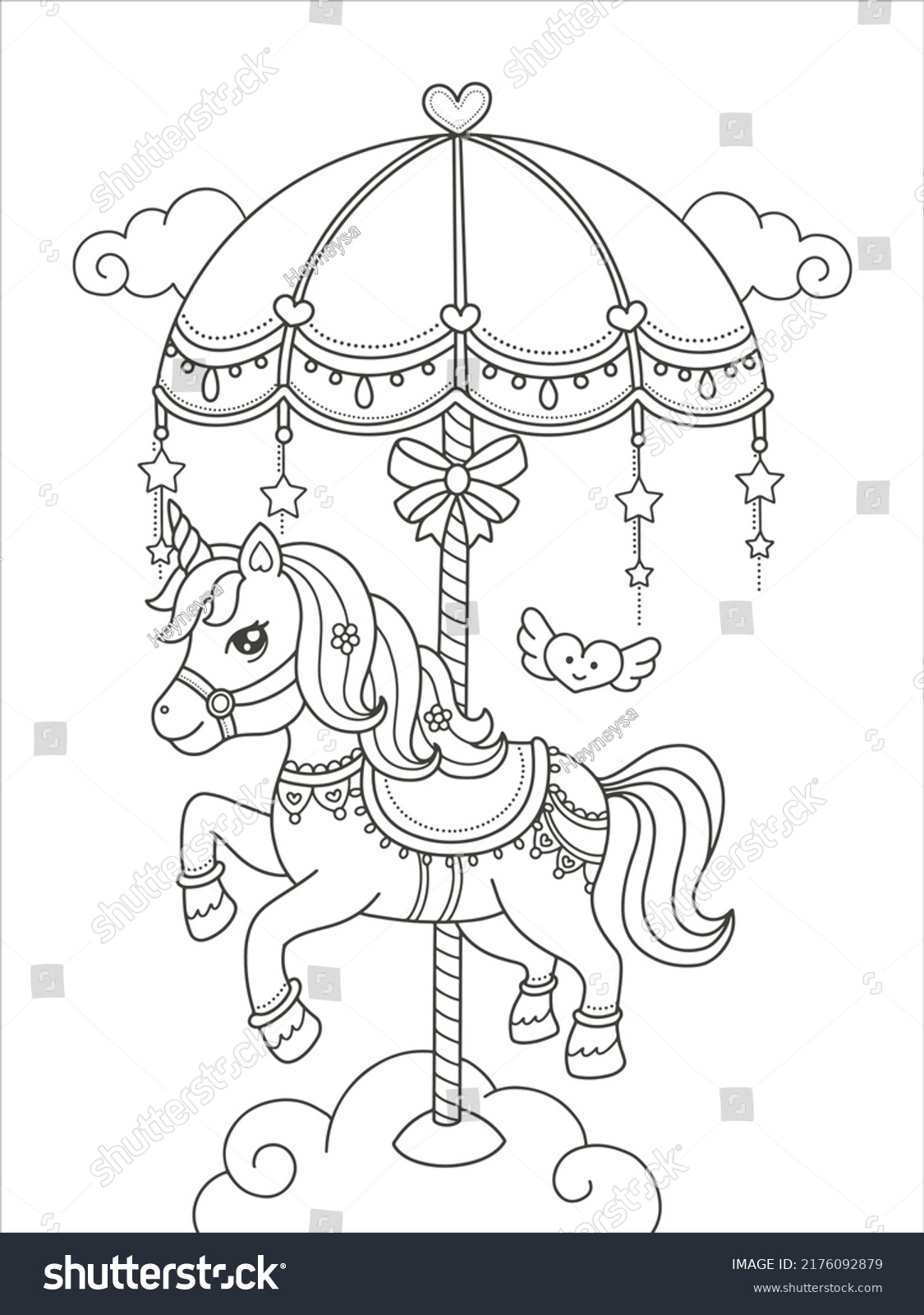 Hundred carousel unicorn royalty
