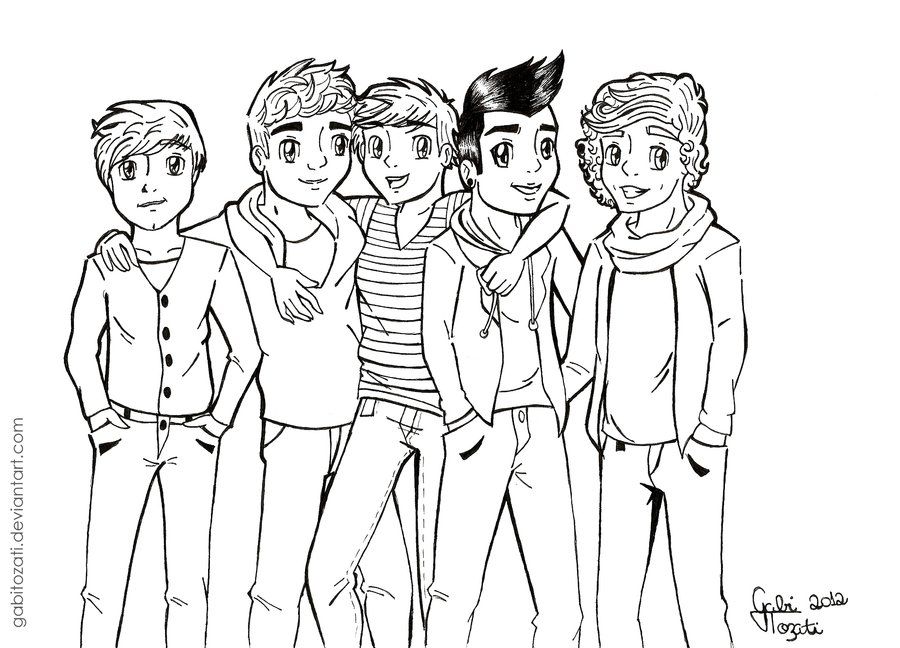 One direction coloring papers
