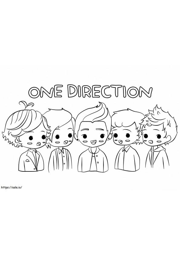 Chibi one directn coloring page