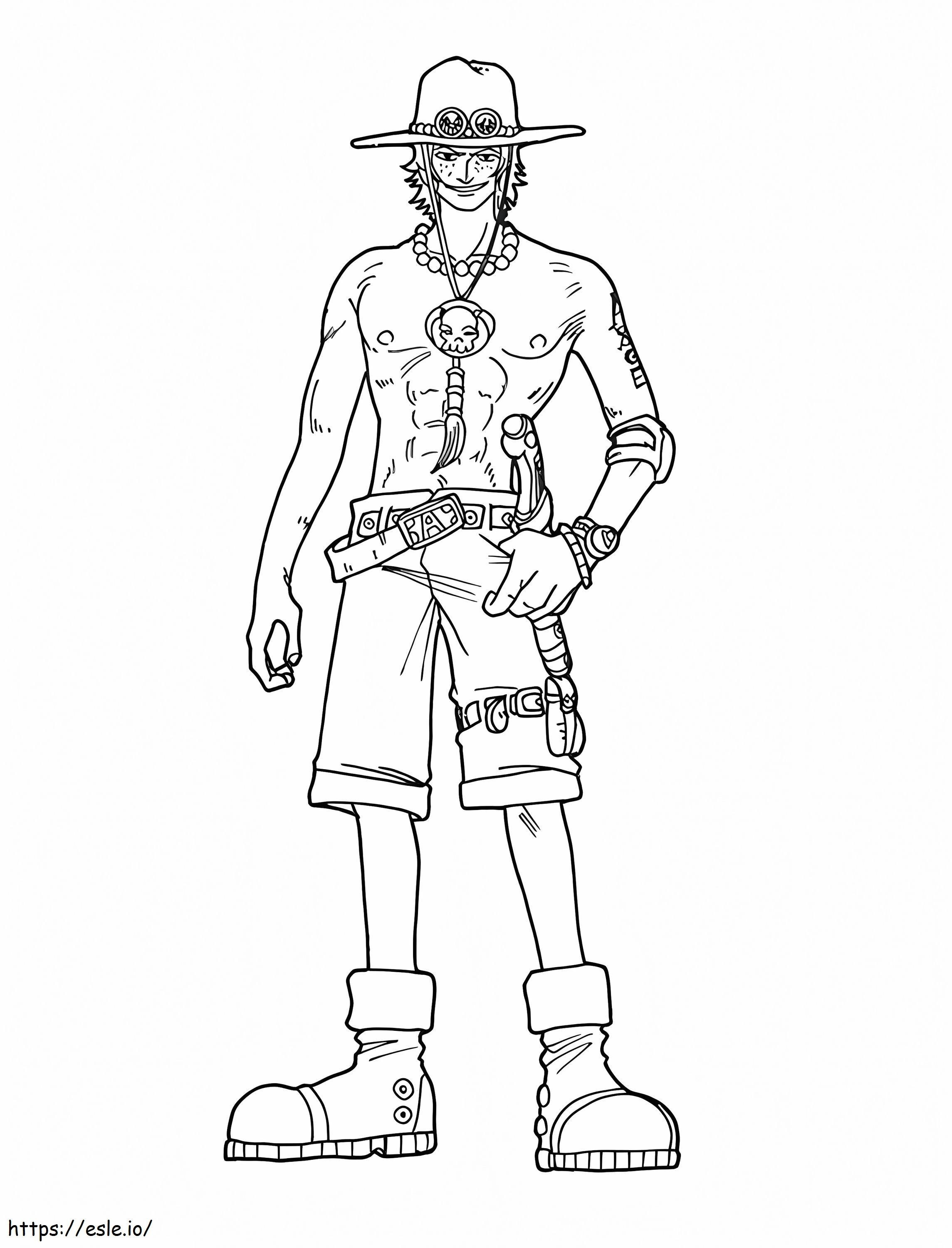 Ace de one piece coloring page