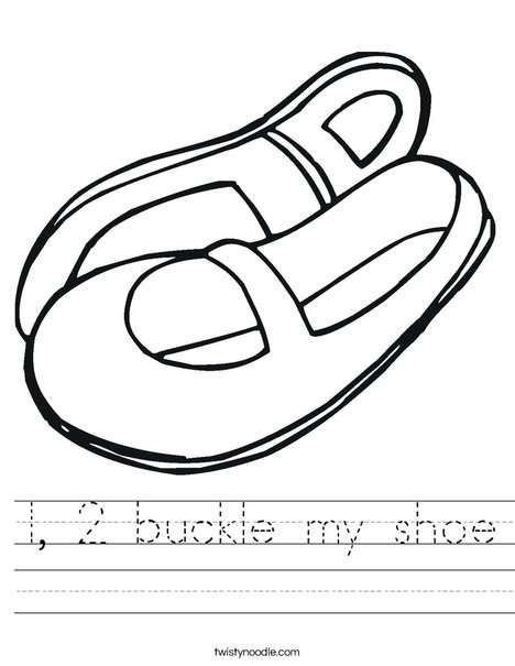 Buckle my shoe worksheet