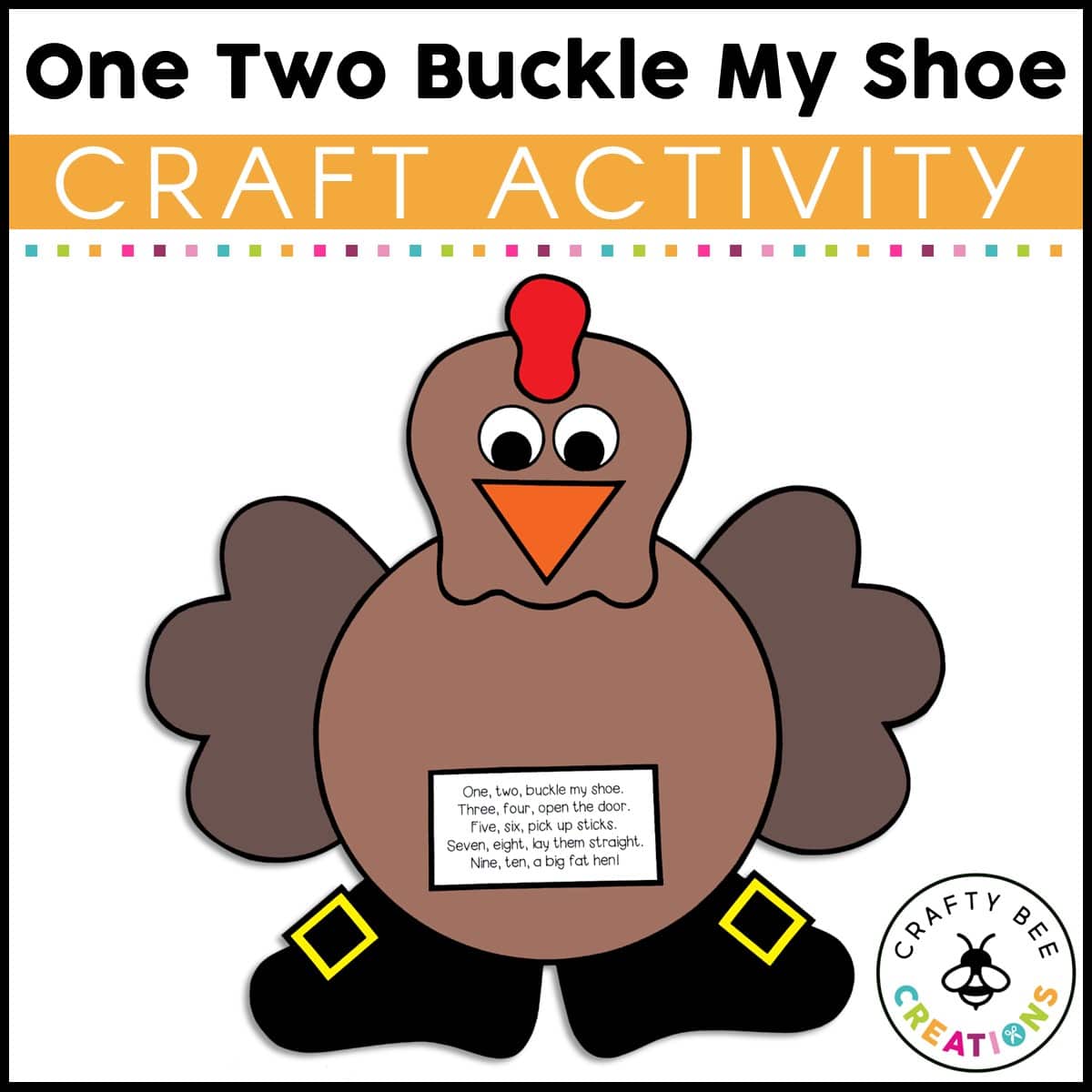 One two buckle my shoe craft activity