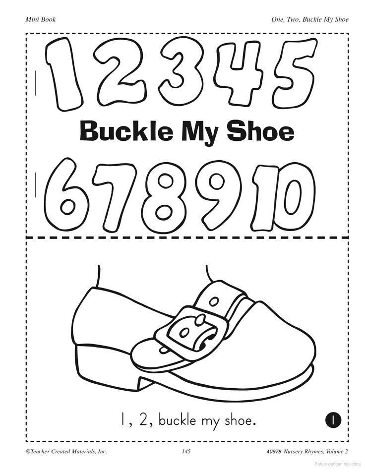 Learning center activities for one two buckle my shoe