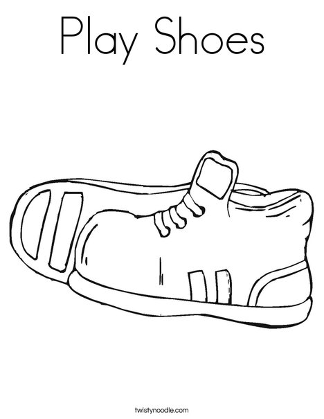 Play shoes coloring page