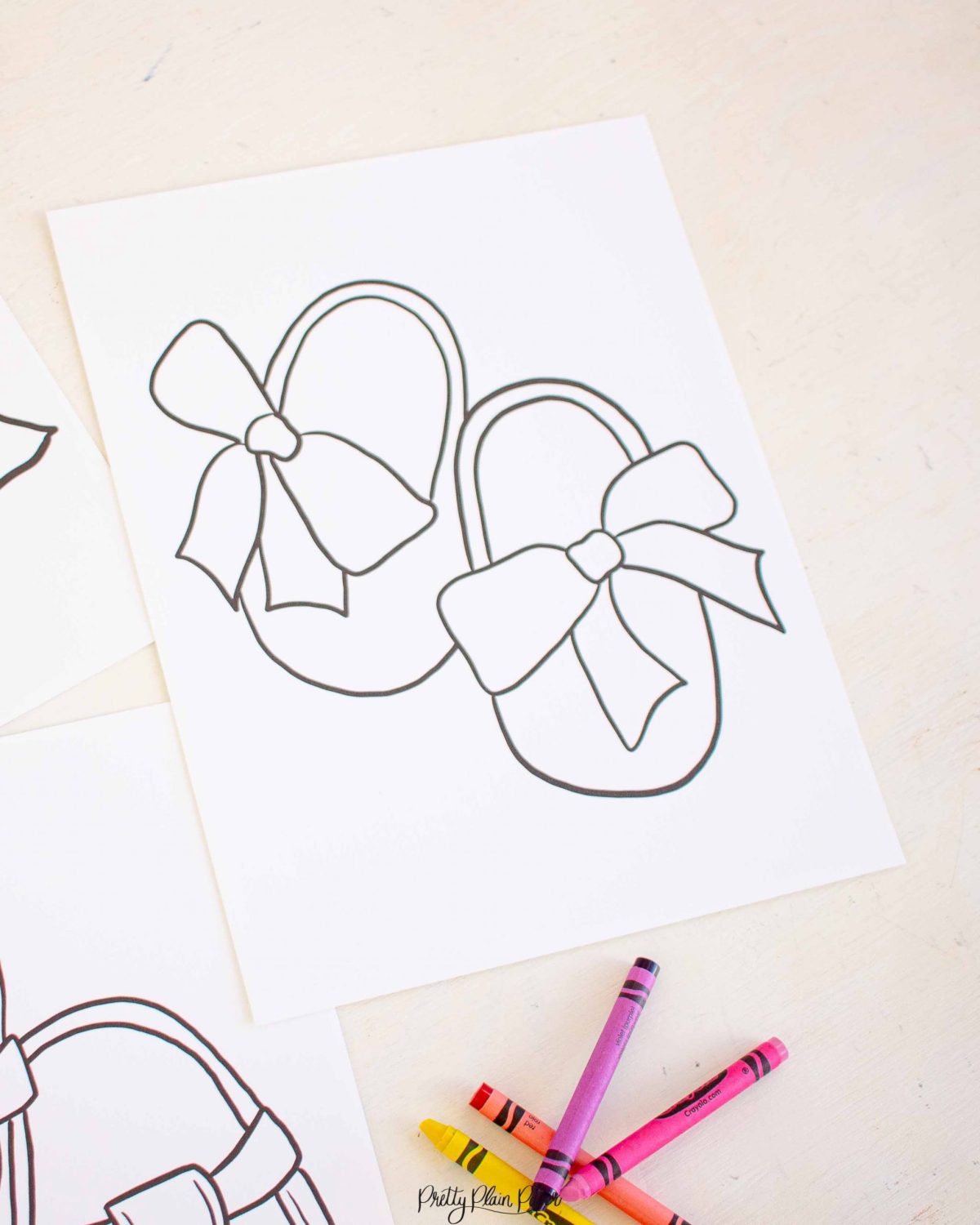 Shoes bow coloring pages