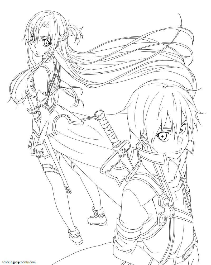 Asuna coloring pages printable for free download