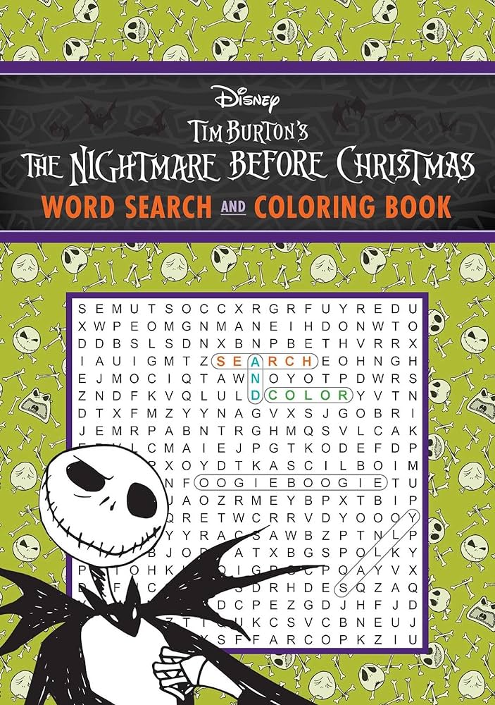 Disney tim burtons the nightmare before christmas word search and coloring book coloring book word search editors of thunder bay press books