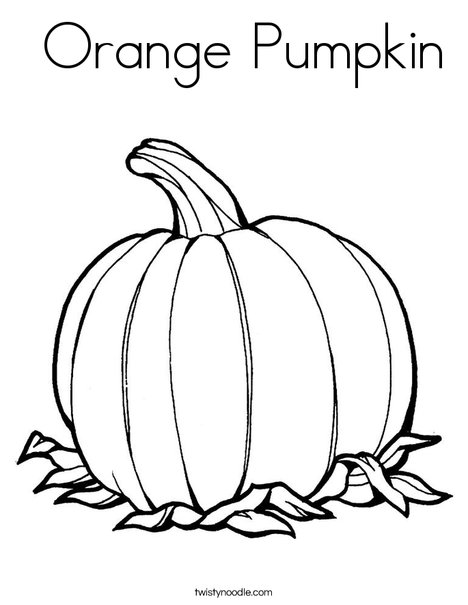 Orange pumpkin coloring page