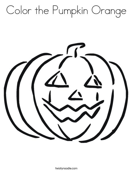 Color the pumpkin orange coloring page