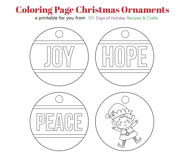 Precious printable coloring page christmas ornaments