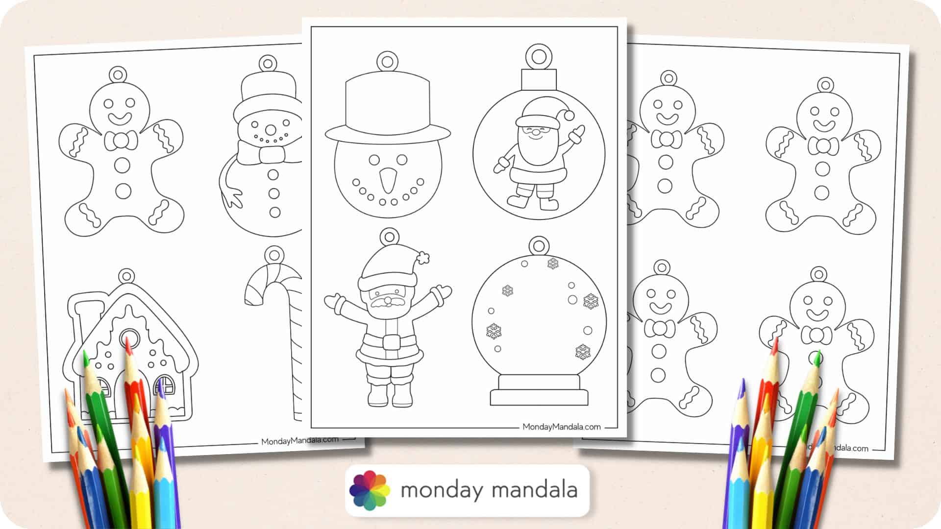 Printable christmas ornaments free pdf templates