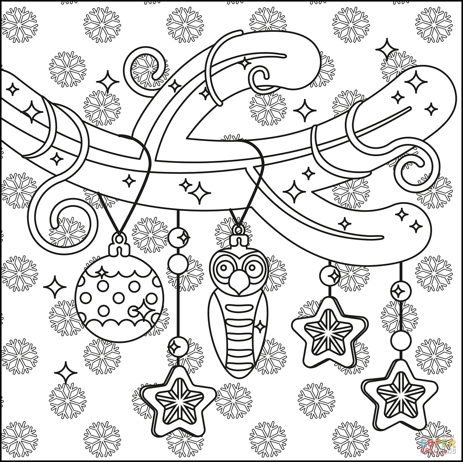 Christmas ornament coloring page free printable coloring pages