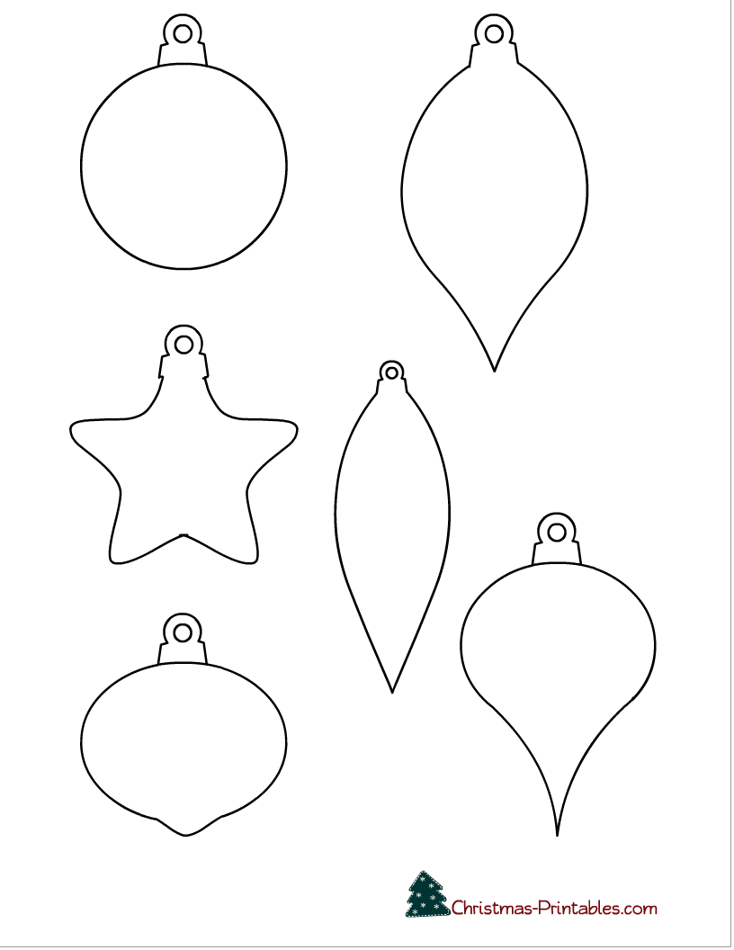 Free printable christmas ornaments templates and coloring pages