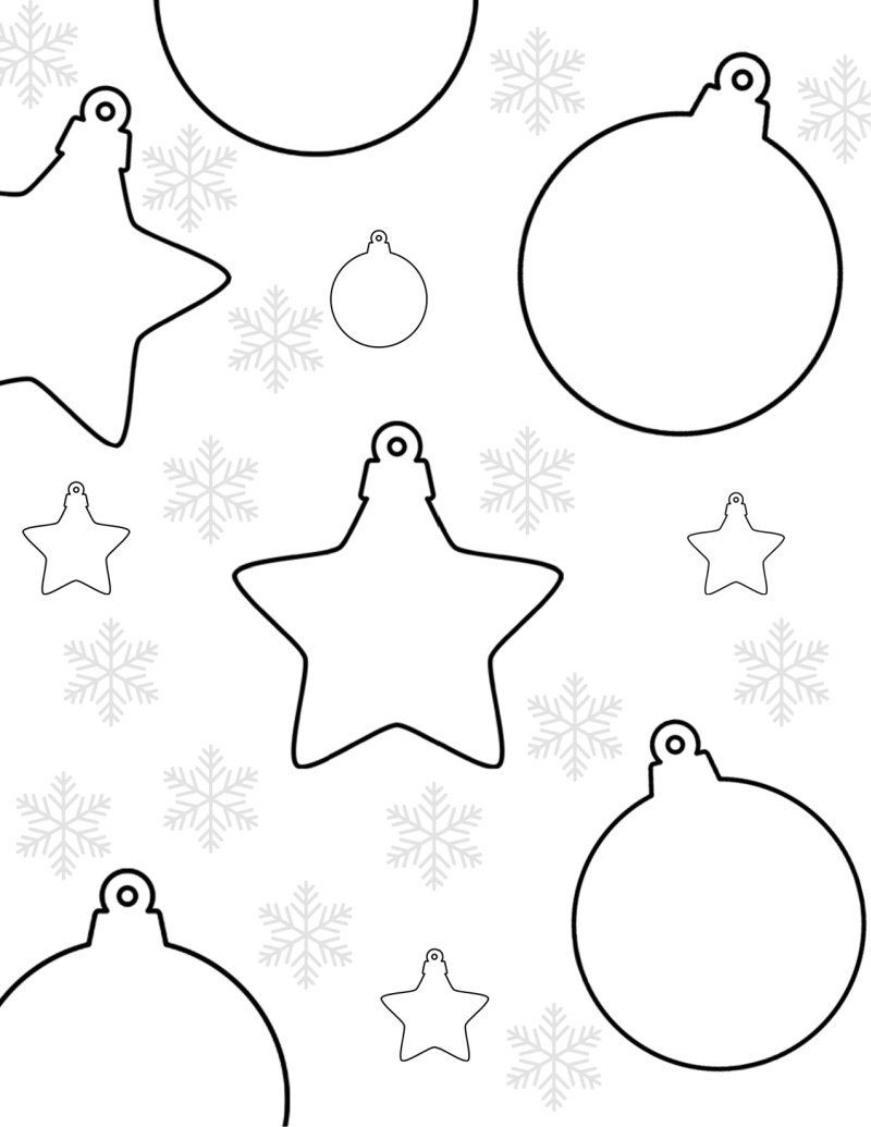 Christmas ornaments coloring page