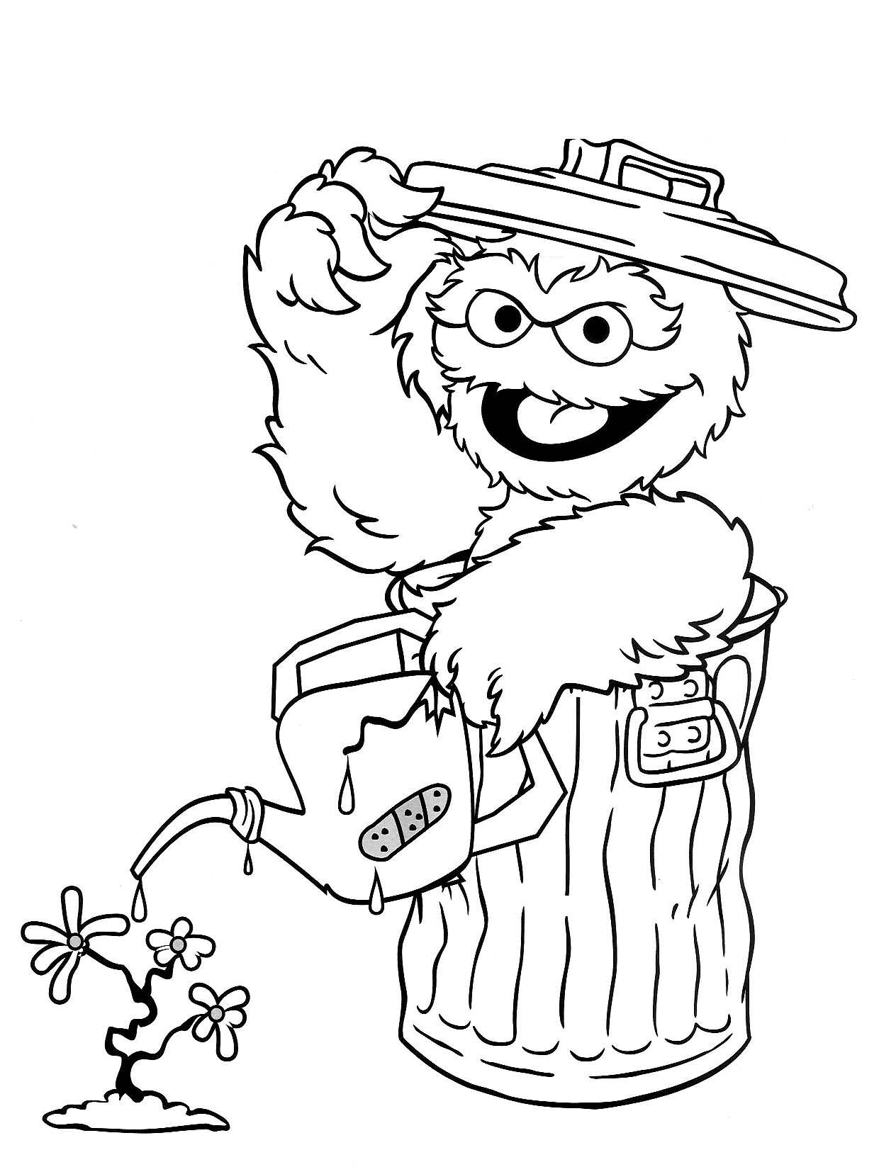 Grumpy oscar coloring page