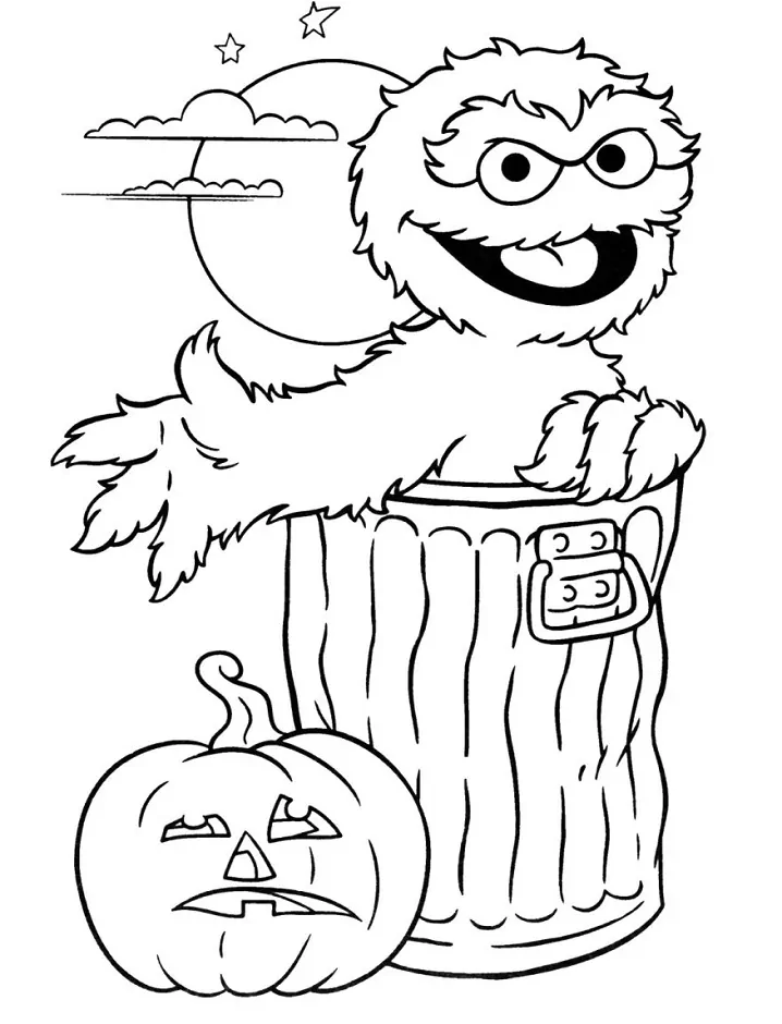 Oscar the grouch coloring page