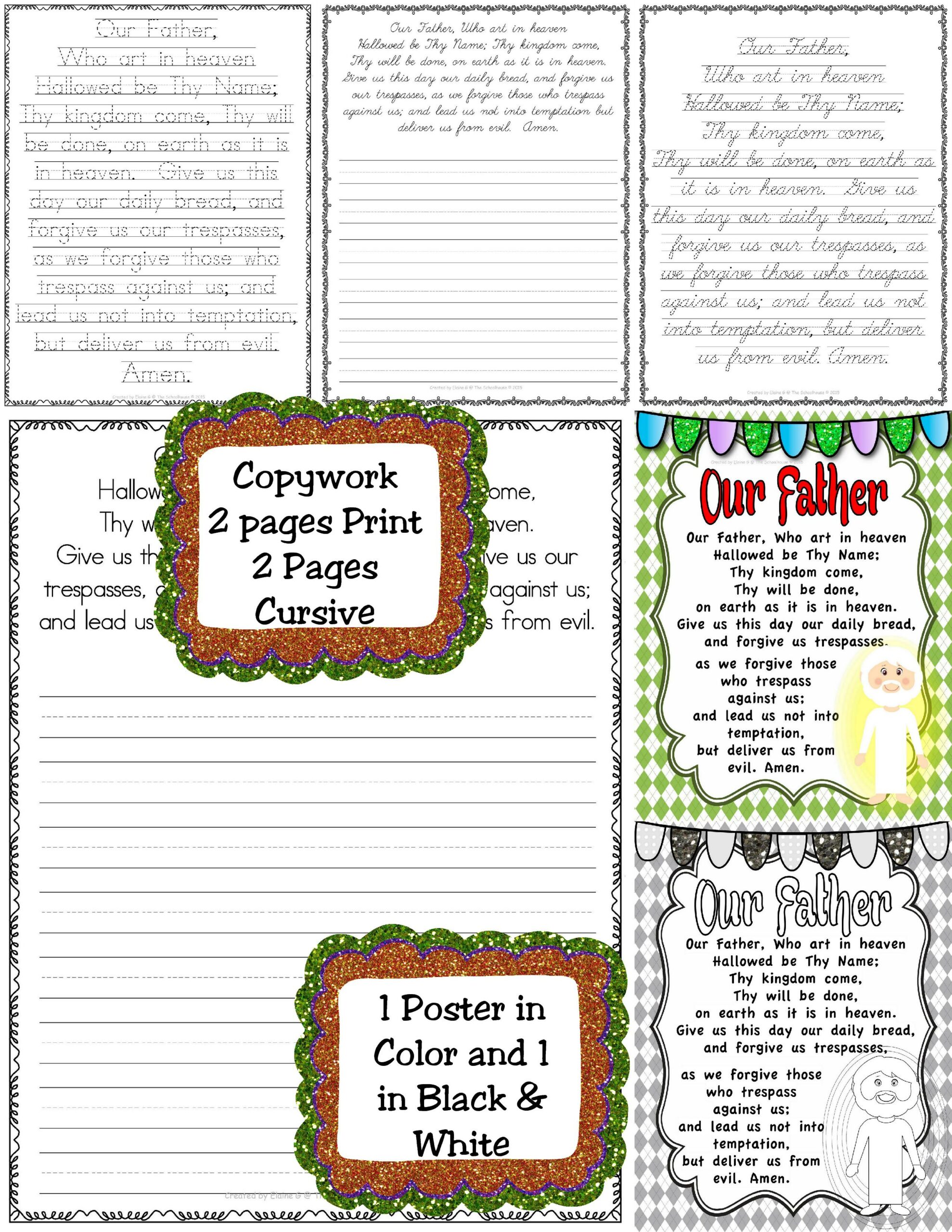 Our father prayer pack made by teachers