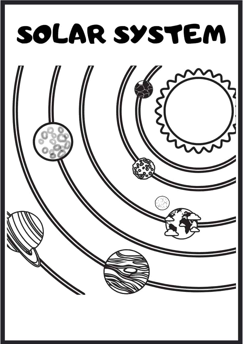 Free outer space coloring pages and activity sheet