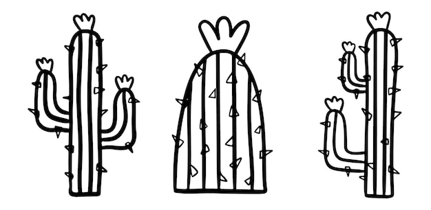 Premium vector cactus coloring page for kids line art vector blank printable design for children to fill in