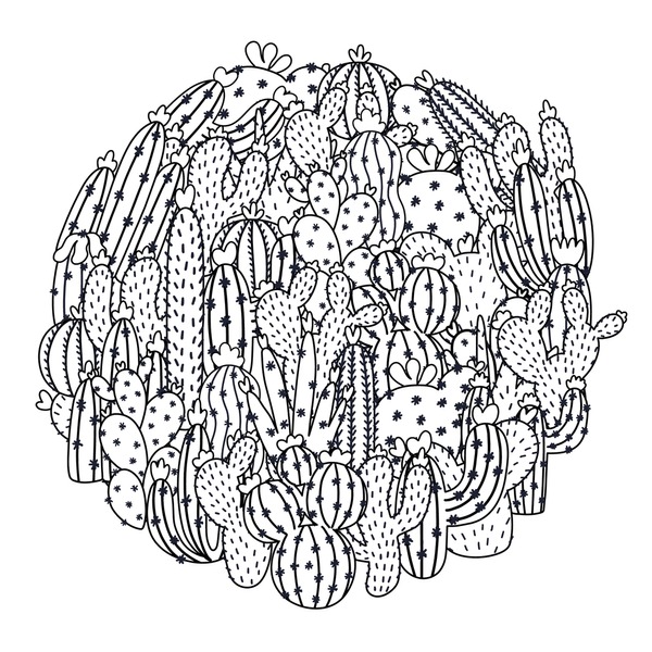 Thousand cactus coloring book royalty