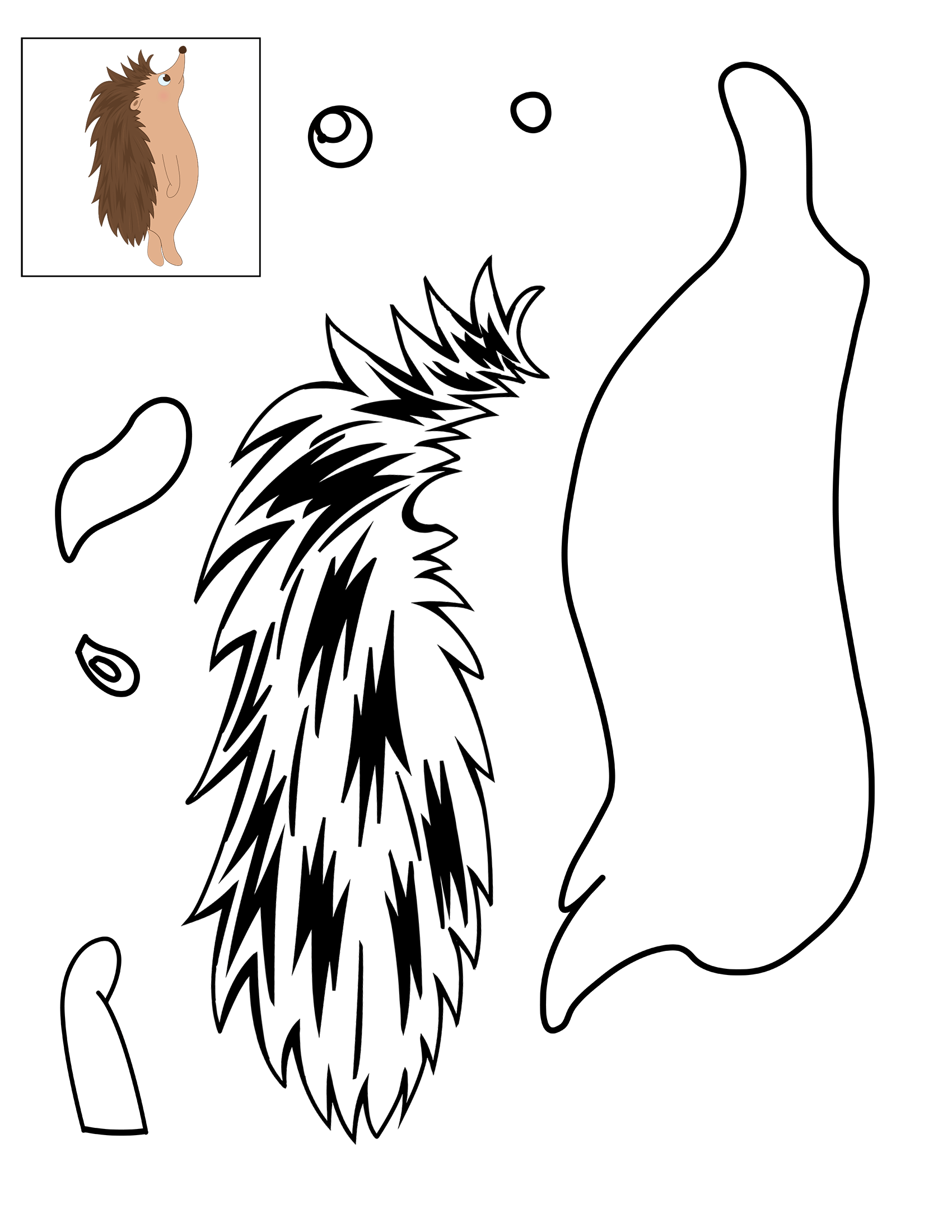 Color cut and glue hedgehog preschool printable template free printable papercraft templates