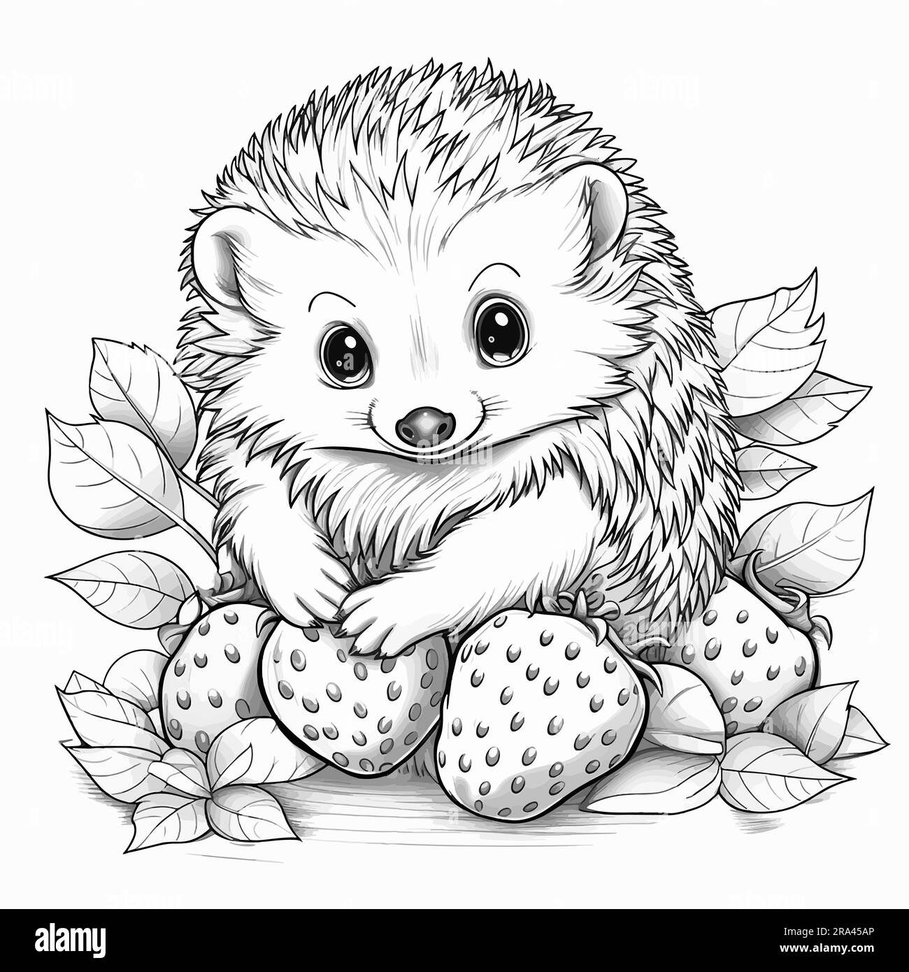 Hedgehog kids black and white stock photos images