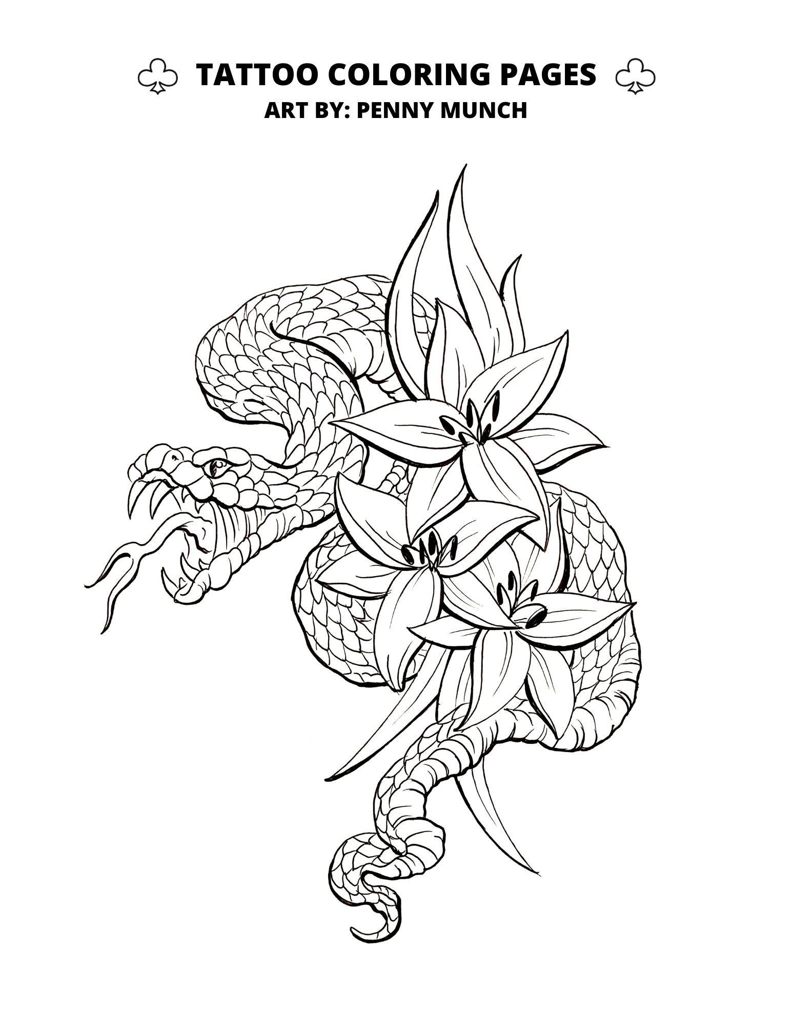 Tattoo coloring pages â club tattoo