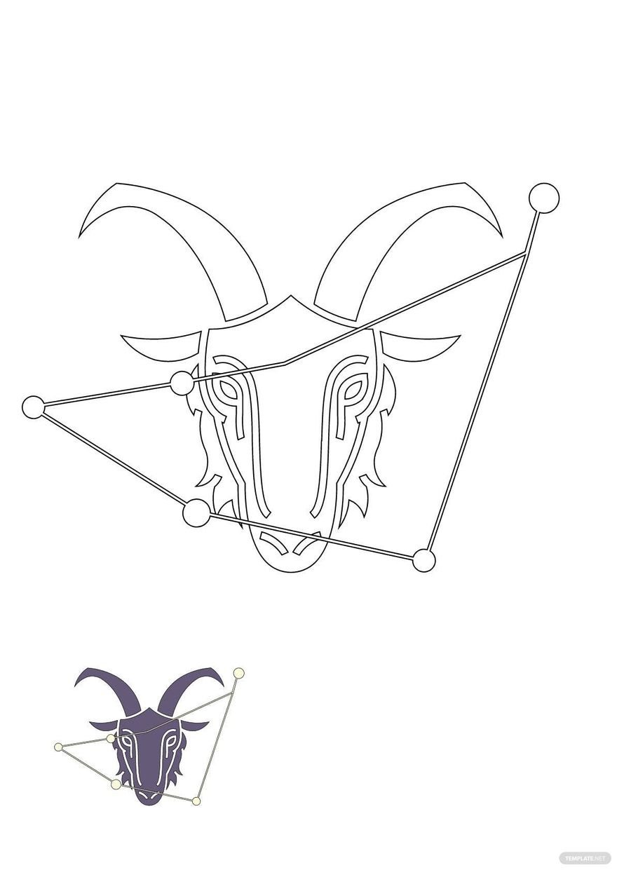 Free capricorn tattoo coloring page