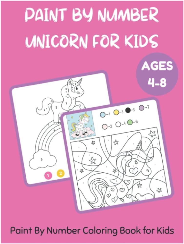 Paint by number unicorn for kids ages